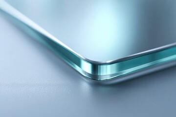 Poster - minimalistic photo features clean mirror surface close-up shot reflecting subtle light emphasizing tranquility