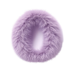 Aufkleber - Fluffy Lavender Letter O Isolated on White Background, Modern Typography
