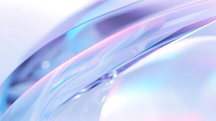 Poster - 抽象的な光沢のある流体形状の背景デザイン 波状の青とピンクのグラデーション テクスチャ要素