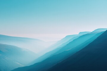 Poster - serene landscape shrouded in mist with light drifting smoke sky blending into seamless horizon