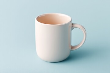 Poster - minimalistic close-up of empty mug on plain background isolated for design purposes with ample copy space