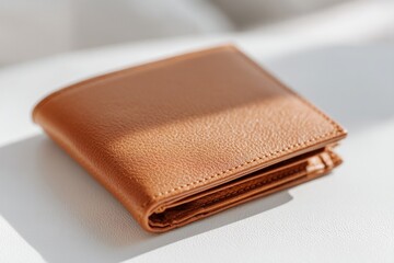 Poster - minimalistic image of modern wallet resting on plain table