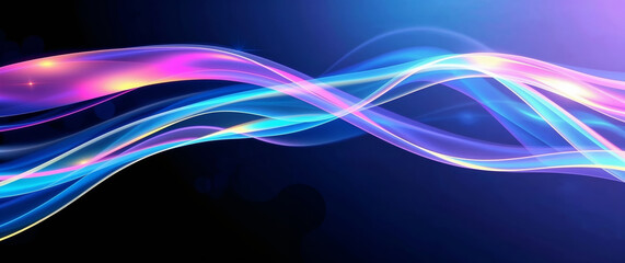 Leinwandbilder - Abstract light trails flowing across dark background