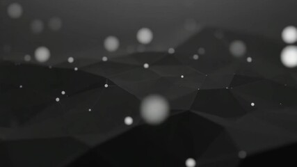 Poster - Abstract dark geometric background with low poly shapes and light spots creating a modern futuristic aesthetic suitable for digital art or design projects