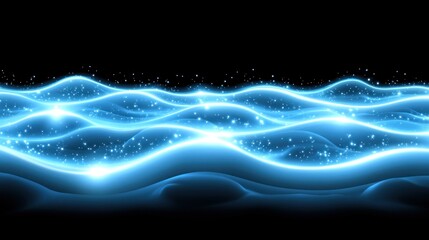 Fototapete - Abstract digital representation of rippling, luminous waves.