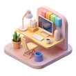 © Ridwan - 3D Illustration of a Stylish Miniature Workspace