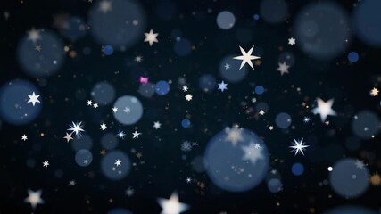 Poster - Enchanting Winter Wonderland with Sparkling Stars and Bokeh Lights, Captivating Background for Holiday Cheer and Celebration Moments