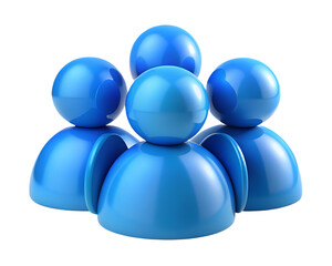 Poster - High Quality 3D rendering icon Illustrations Of Blue Team Icons isolated on white background 	