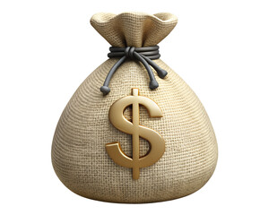 Poster - Burlap Sack With Dollar Sign Symbolizing Wealth Savings And Investment Concepts