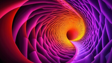 Fototapete - abstract tunnel vision with vibrant color gradients, swirling depths and textured walls creating a mesmerizing optical illusion for digital art, design projects and modern presentations