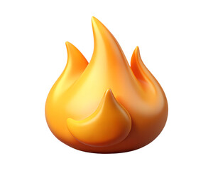Poster - Glossy Orange Fire Flame icon Land Transportation Isolated on White Background Digital Art