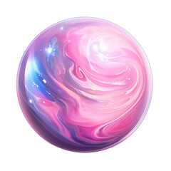 Aufkleber - a swirling sphere of pinks purples and blues with a glossy sheen on a transparent background design 