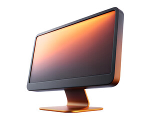Poster - Modern Computer Display With Sunset Gradient On Screen 3D Isolated on white background	