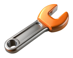 Poster - Realistic 3D Rendering Of A Wrench Tool Metallic And Orange Spanner Isolated