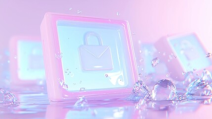 Poster - Pastel Vaporwave Layered @ Signs, vibrant design featuring multiple overlapping @ symbols in soft hues, evoking a nostalgic Y2K aesthetic for a modern mobile wallpaper.