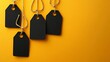 © Arifat - Blank price tags hang from twine on bright background