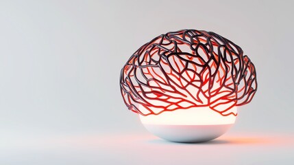 Poster - AI neural core, wires intertwining, glowing pulse at center symbolizing dynamic thought and trends, surrounded by an open expanse, showcasing the essence of artificial intelligence.