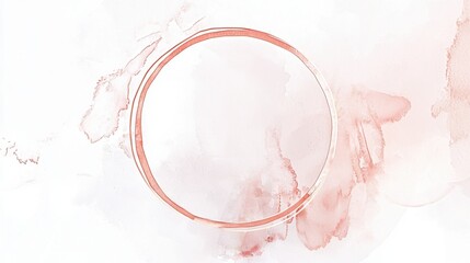 Poster - Blush Pink Watercolor Wash Background with Circular Frame Featu a Subtle Metallic Sheen Perfect for Elegant Design Projects and Invitations