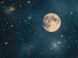 full moon in night sky with stars
