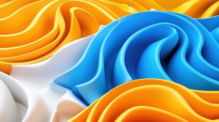 Poster - dynamic abstract background featuring flowing waves of vibrant blue orange and white hues creating a visually engaging and modern aesthetic promoting creativity and innovation