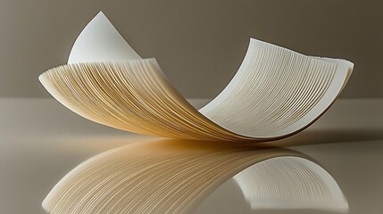Poster - Layers of creativity: An abstract representation of flowing paper sheets