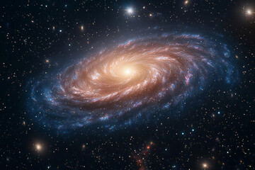 Wall Mural - stunning spiral galaxy with bright core and swirling arms in deep space