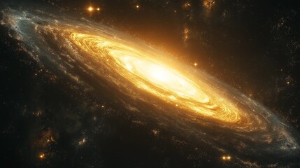 Wall Mural - Galactic arm stretching across void with no planets,generative ai illustration