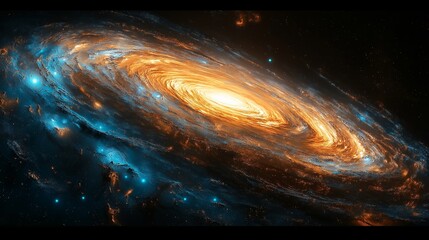 Wall Mural - Galactic storm forming in deep space with clean black background ultra detailed,generative ai illustration