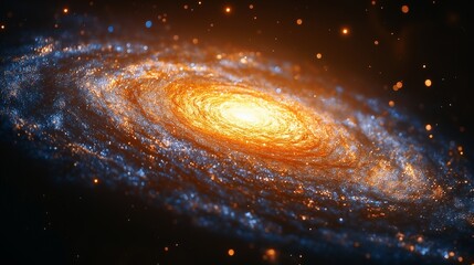 Wall Mural - Vivid spiral galaxy glowing in an empty cosmos high resolution full HD,generative ai illustration