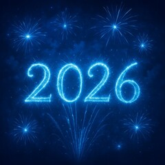 Wall Mural - Fireworks Display Celebrating New Year 2026 Theme