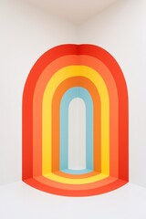 Wall Mural - Bright Colorful Arch Design in Modern Interior Space