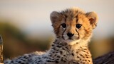 cheetah cub in woods