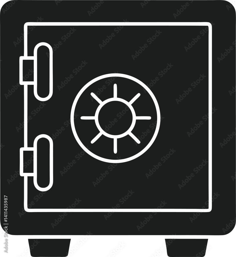 Secure Safe Icon with Dial Lock