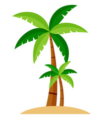 two palm beach coconut tree tropical illustration summer 