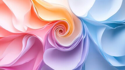 Poster - A swirling pattern of pastel colors resembling layered petals creates a soft, dreamy visual effect.