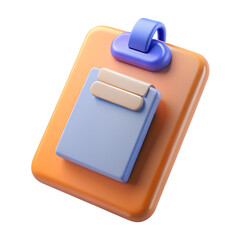 Poster - 3D Render Of Clipboard With Paper For Task Management And Organization