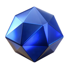 Poster - Abstract Geometric Shape Illustration Of A Shiny Faceted Blue Gemstone Object