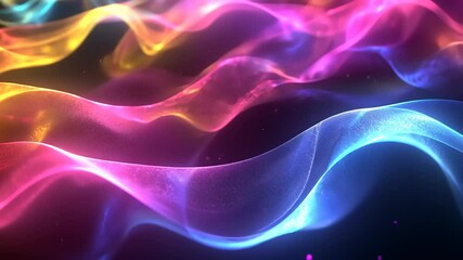 Wall Mural - Abstract glowing waves of vibrant colors