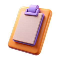 Poster - Pastel Colored Clipboard Mockup Isolated On Black Background Rendered In 3D