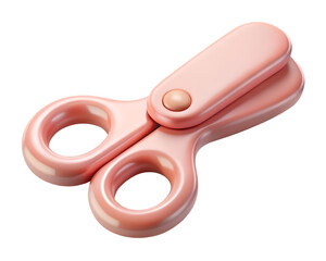 Poster - Stylish Pink Scissor Illustration isolated on white background Crafting And Design Element