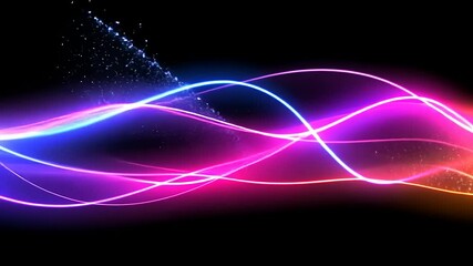 Wall Mural - Vibrant, flowing, colorful energy waves