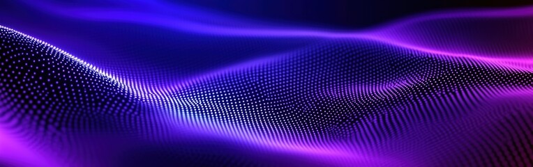 Wall Mural - mesmerizing purple and blue waves flowing in a digital landscape with a futuristic vibe