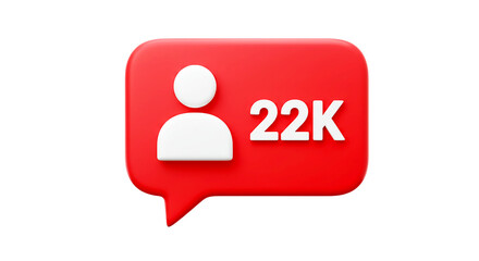 Aufkleber - A red notification box with a white person icon and the text twenty two k on a black background