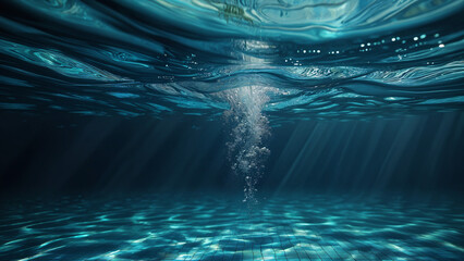 Poster - Y2K abstract background with bubbles under water . Generative AI