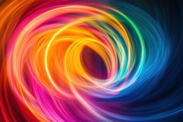 Poster - Colorful rainbow light patterns swirling in dynamic motion, perfect for vibrant designs and creative projects celebrating diversity and joy in visual storytelling