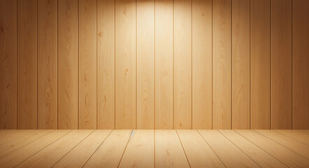 Poster - abstract wooden background with planks and light reflections . Generative AI