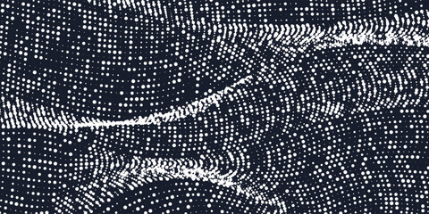 Poster - Background with simple geometric elements. A template for placing text. Background of the current of particles.