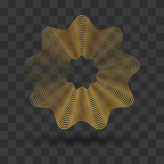 Poster - Abstract element with gold lines. Vector illustration in flat minimalistic style