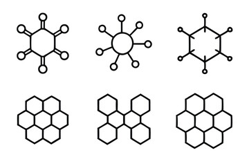 molecular structure line art abstract scientific pattern