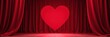 © Rachanon - Crimson velvet stage drapes, cut-out heart shape , stage, texture, red